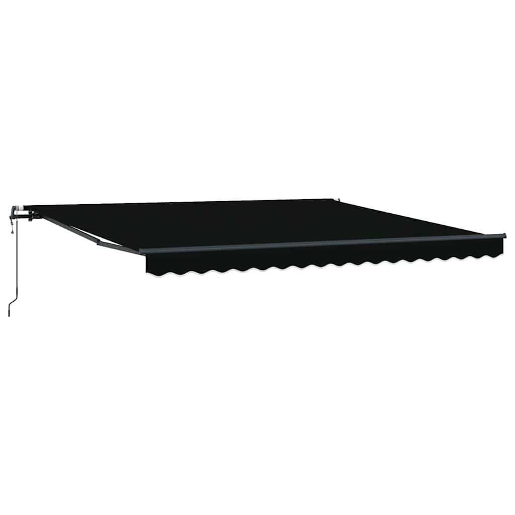 Einziehbare Markise Schwarz 400 x 350 cm Stoff und Aluminium