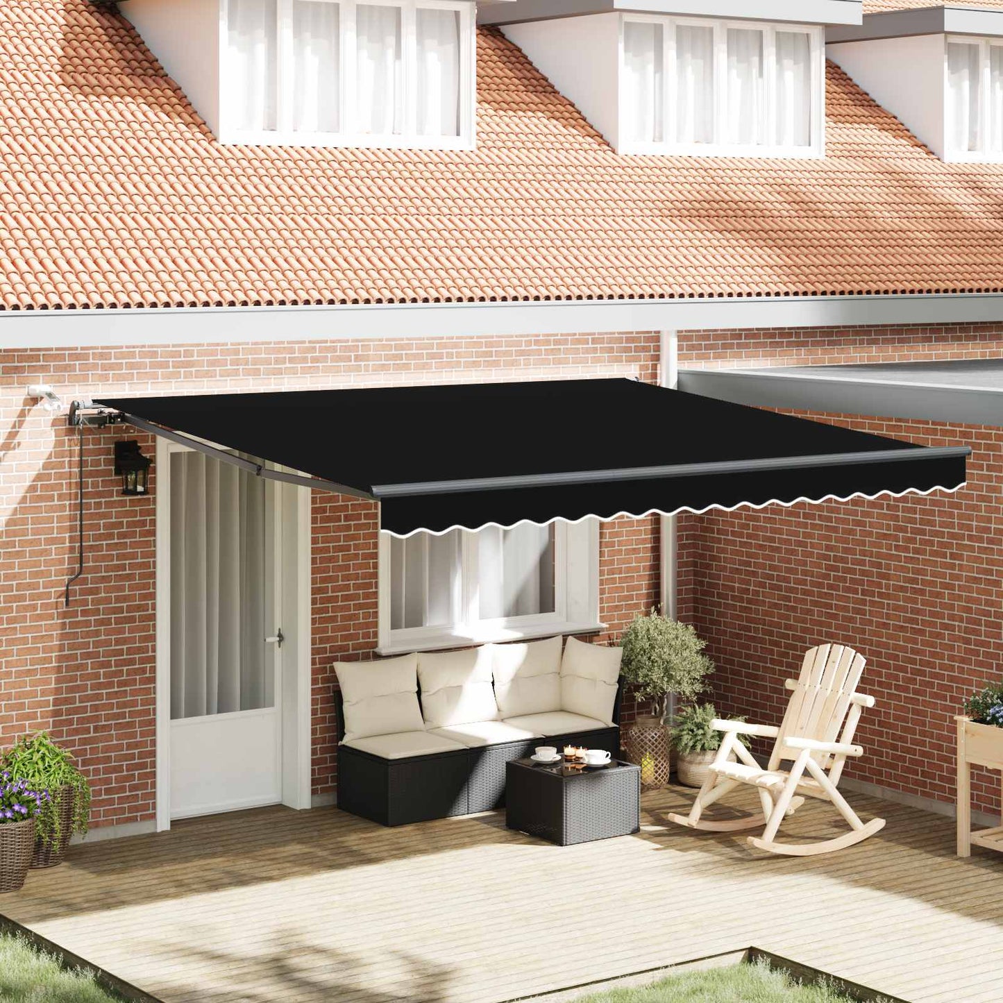 Markisenstoff mit Schwarz 400 x 350 cm Polyester