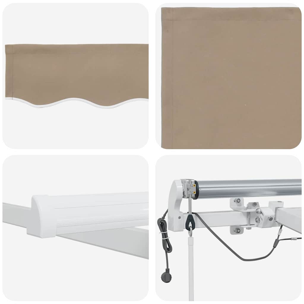 Einziehbare Markise Beige 400 x 350 cm Polyester und Metall