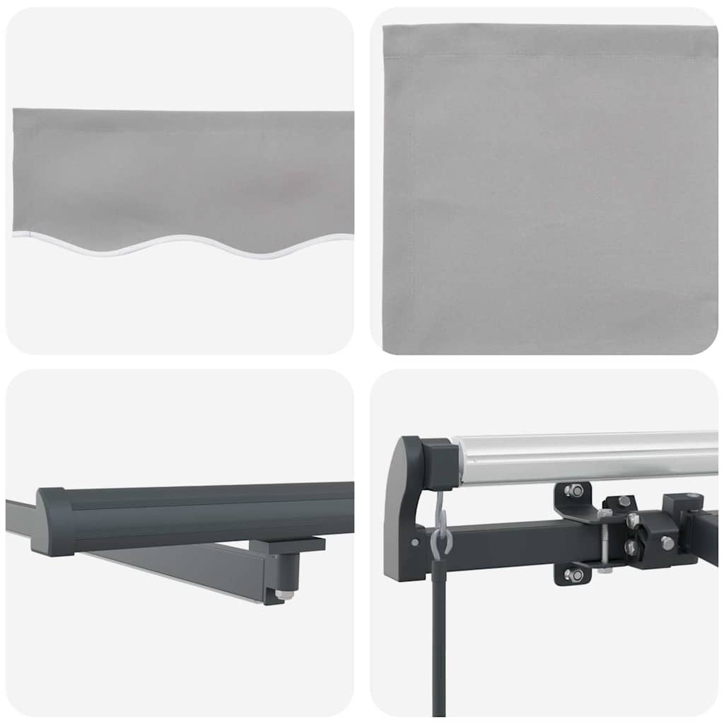 Einziehbare Markise Hellgrau 400 x 350 cm Stoff