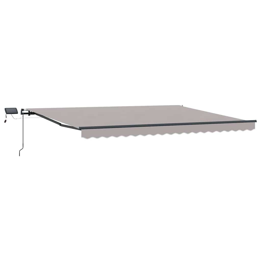 Einziehbare Markise Hellgrau 400 x 350 cm Stoff