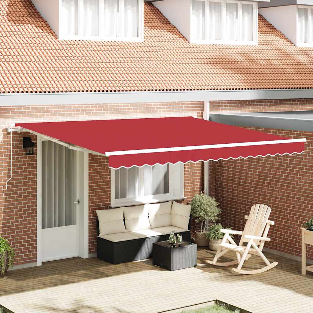 Markise Rot 400 x 350 x 165 cm Polyester und Metall