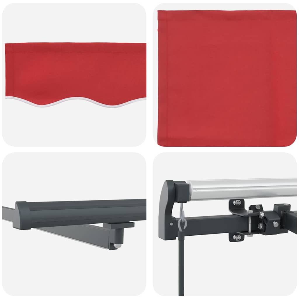 Einziehbare Markise Rot 400 x 350 cm Stoff