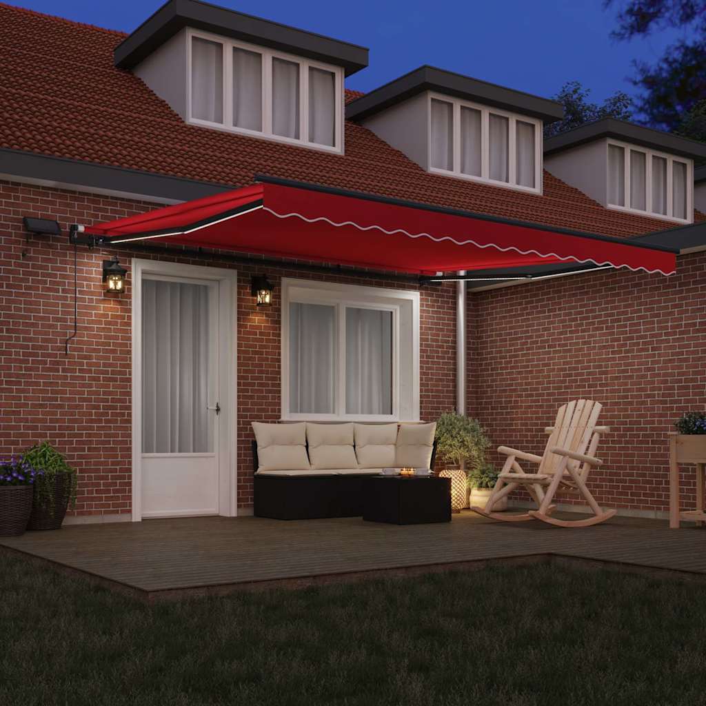 Einziehbare Markise Rot 400 x 350 cm Stoff
