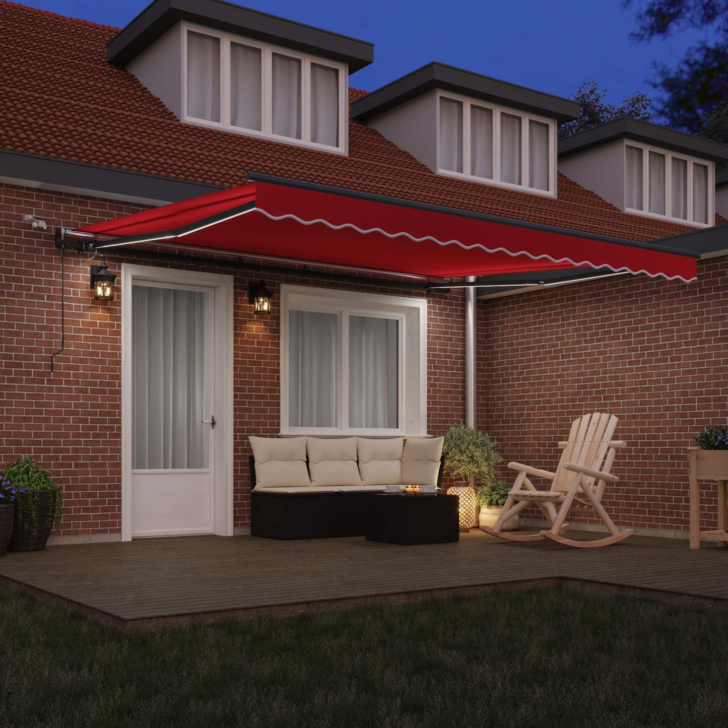 Markisenstoff mit Rot 400 x 350 cm Polyester