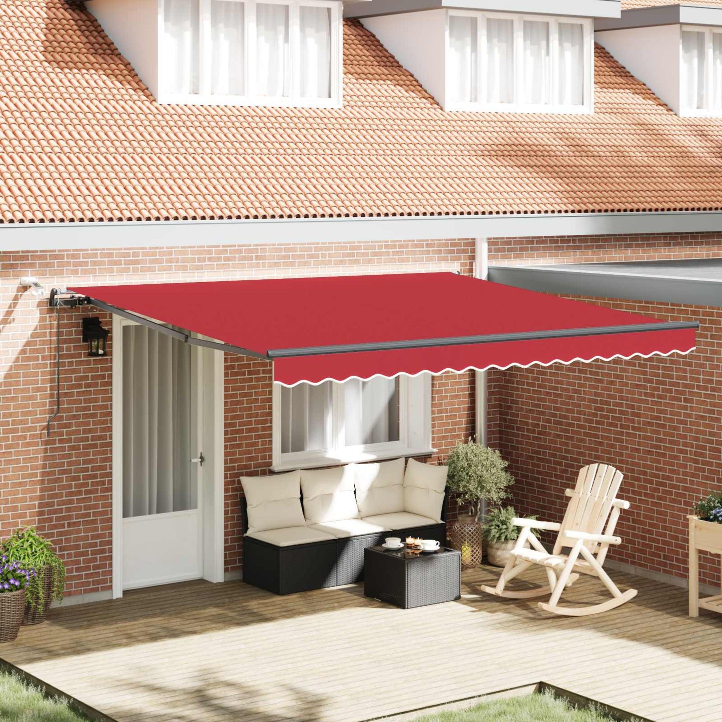 Markisenstoff mit Rot 400 x 350 cm Polyester
