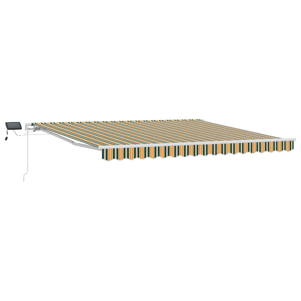 Einziehbare Markise mit Grün und Gelb 400 x 350 cm Stoff