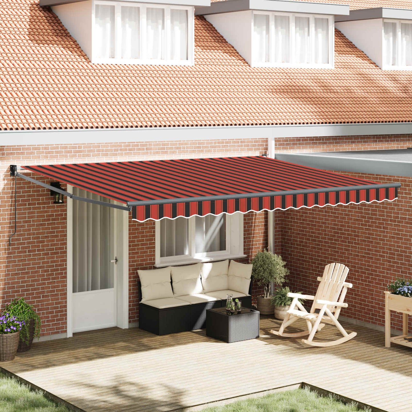 Markise Orange und Braun 450 x 300 x 165 cm