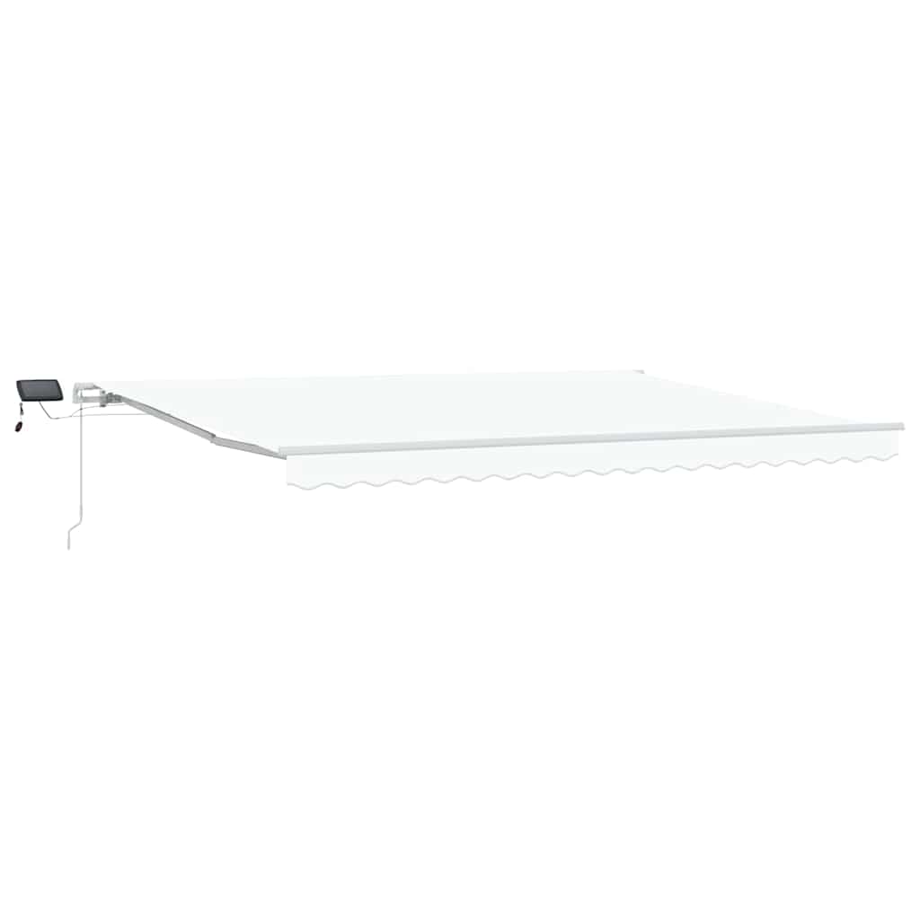 Einziehbare Markise mit Weiß 450 x 300 cm Stoff