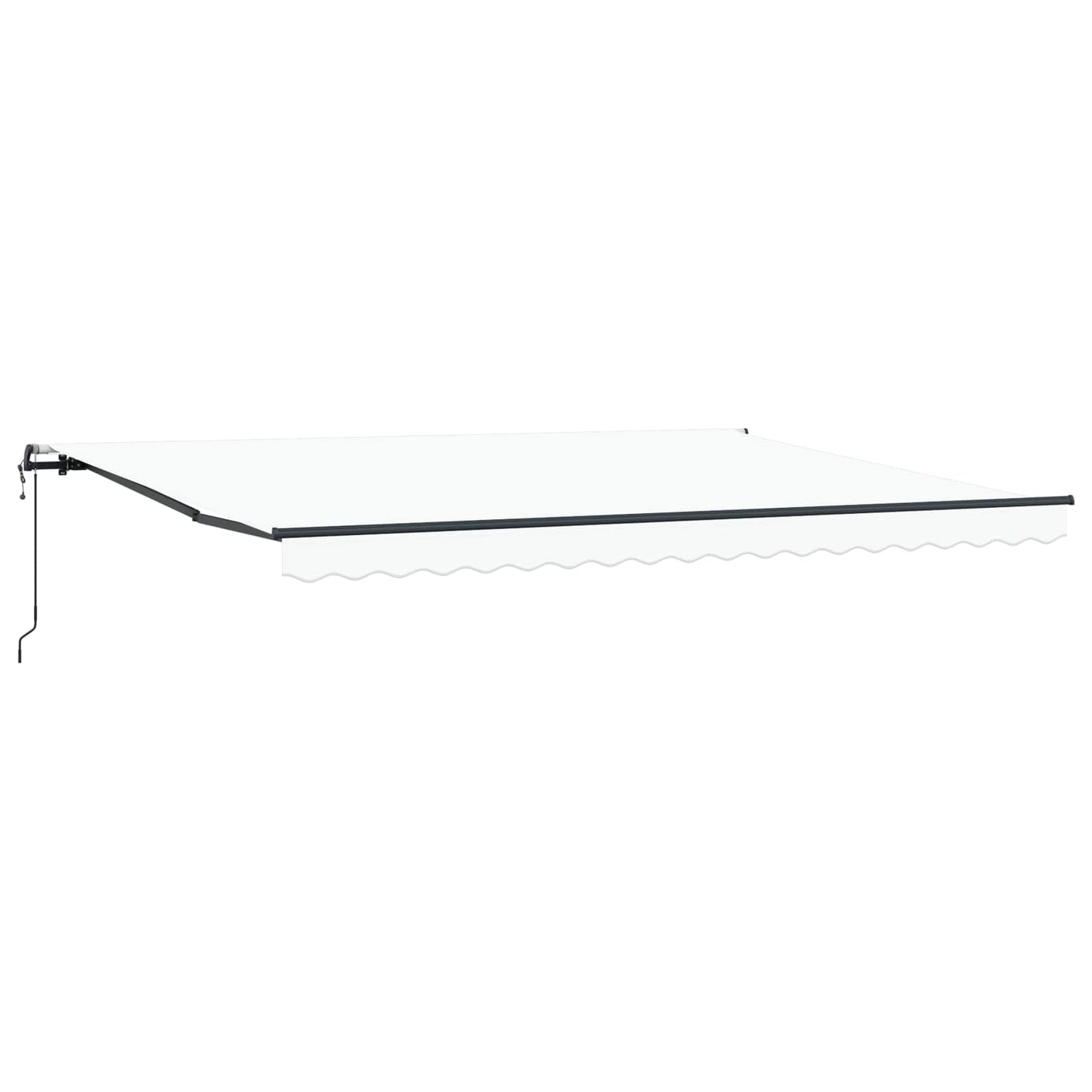 Einziehbare Markise Weiß 450 x 300 cm Stoff und Aluminium