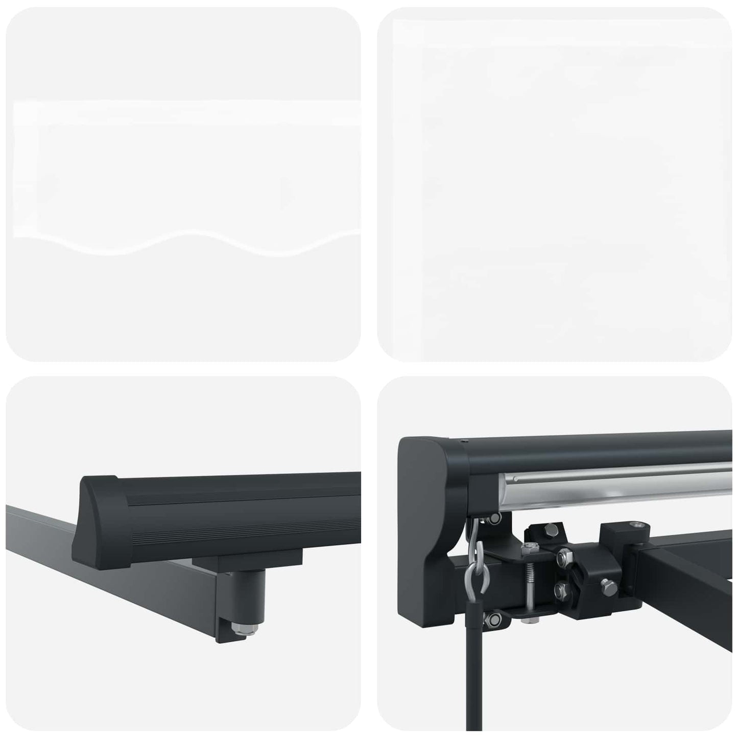 Markisenrahmen Weiß 450 x 300 cm Polyester mit PU-Beschichtung