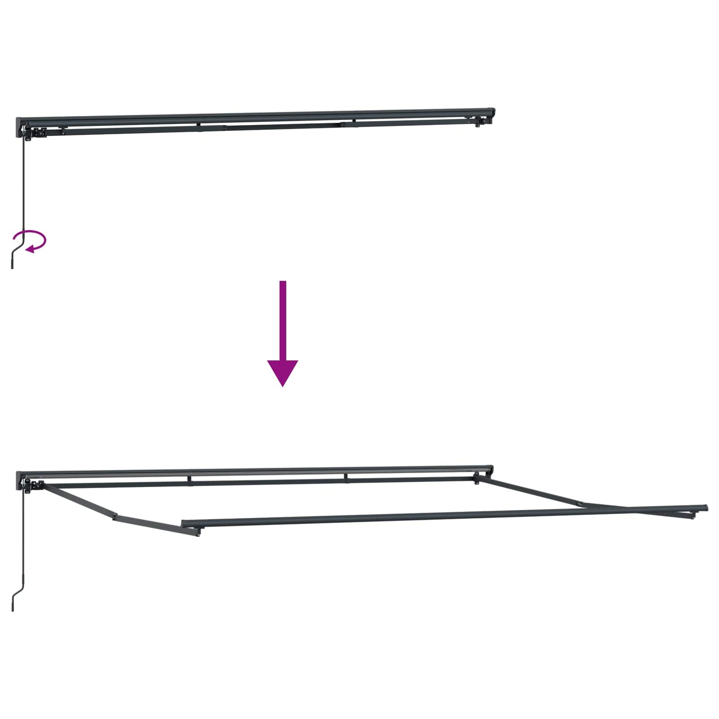 Markisenrahmen Weiß 450 x 300 cm Polyester mit PU-Beschichtung