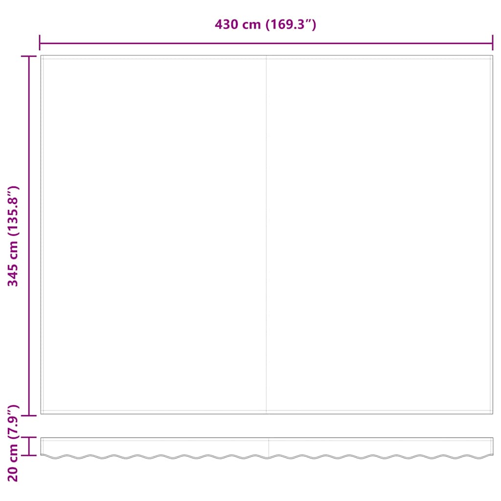 Markise Beige 450 x 350 x 165 cm Polyester