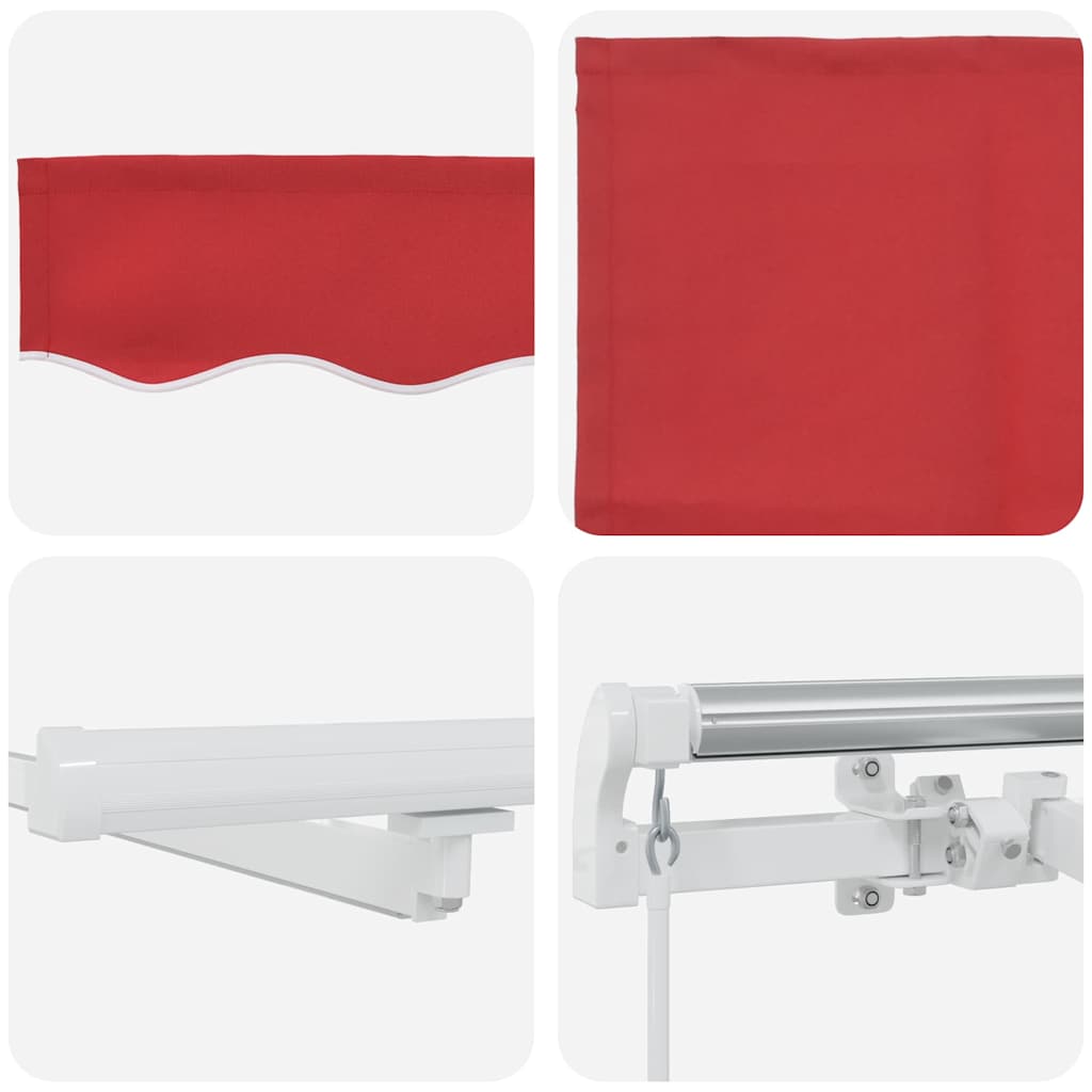 Einziehbare Markise Rot 450 x 350 cm Stoff und Stahl