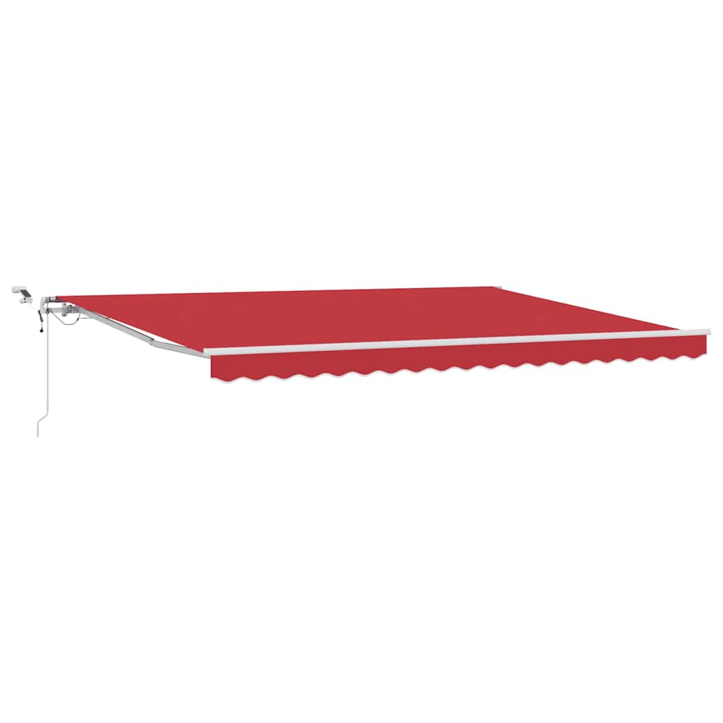 Einziehbare Markise Rot 450 x 350 cm Polyester und Metall