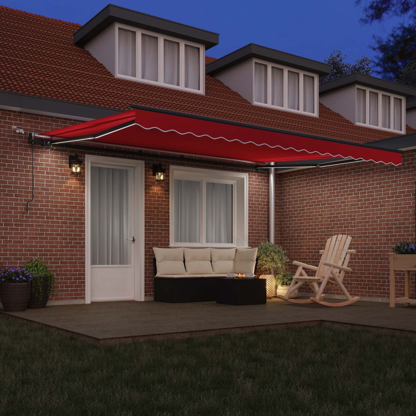Markisenstoff mit Rot 450 x 350 cm Polyester