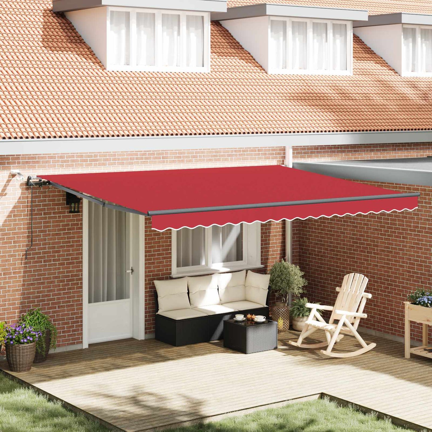 Markisenstoff mit Rot 450 x 350 cm Polyester