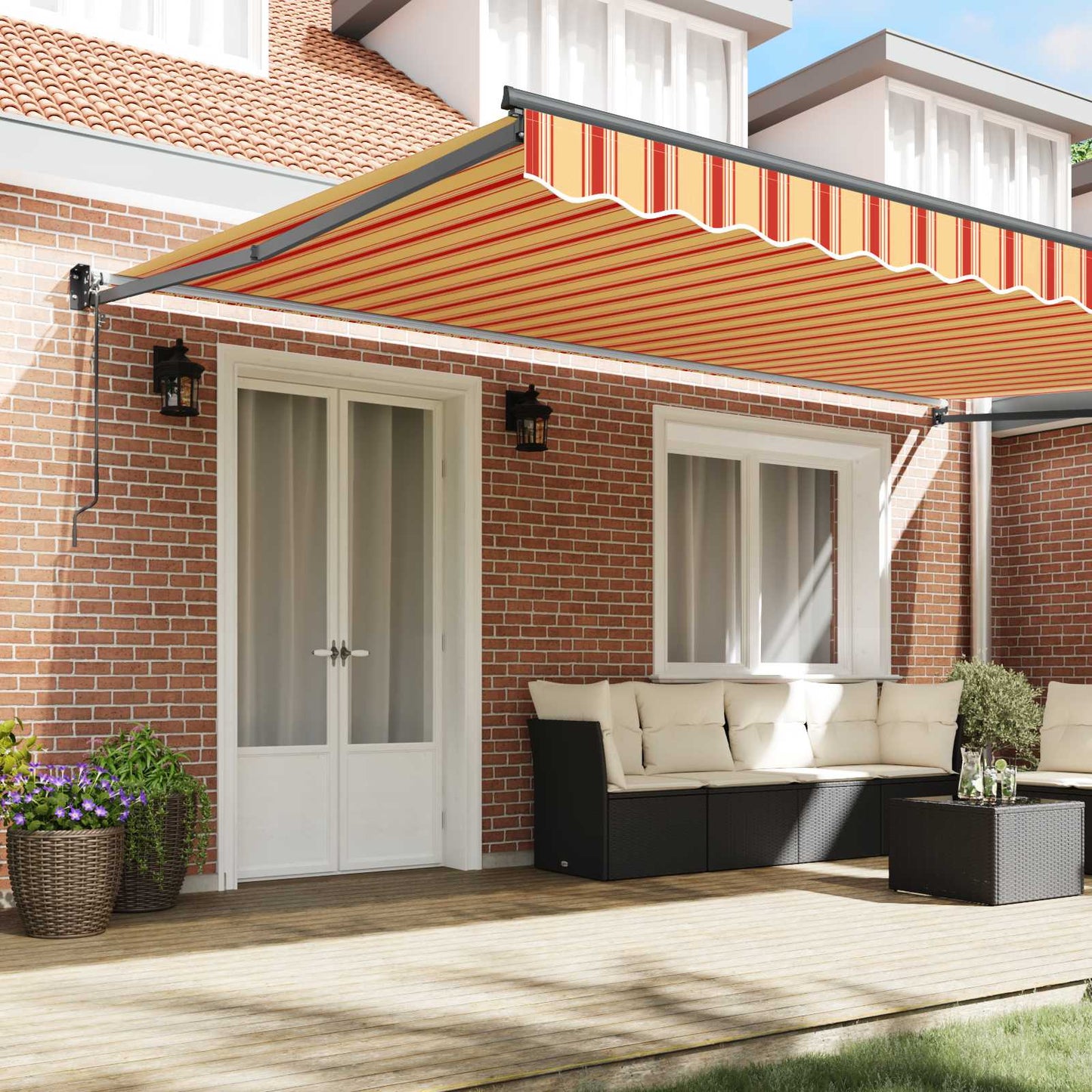 Markise Creme 500 x 300 x 165 cm Polyester und Metall