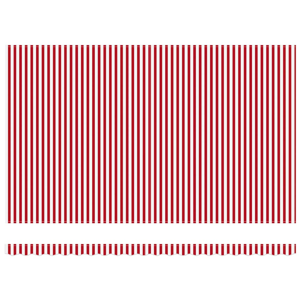 Einziehbare Markise Rot und Weiß 500 x 300 cm Stoff und Stahl