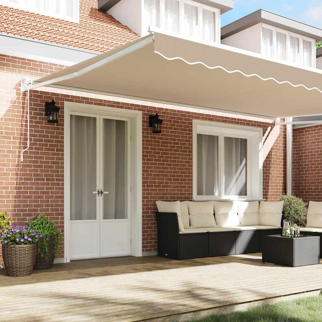 Markise Beige 500 x 300 x 165 cm Polyester und Metall