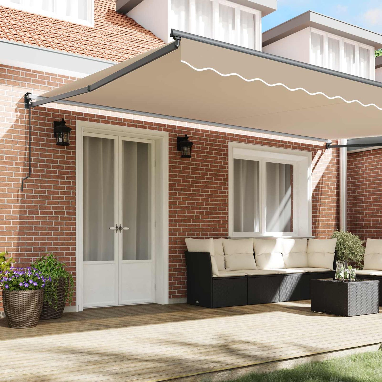 Markise Beige 500 x 300 x 165 cm Polyester und Metall