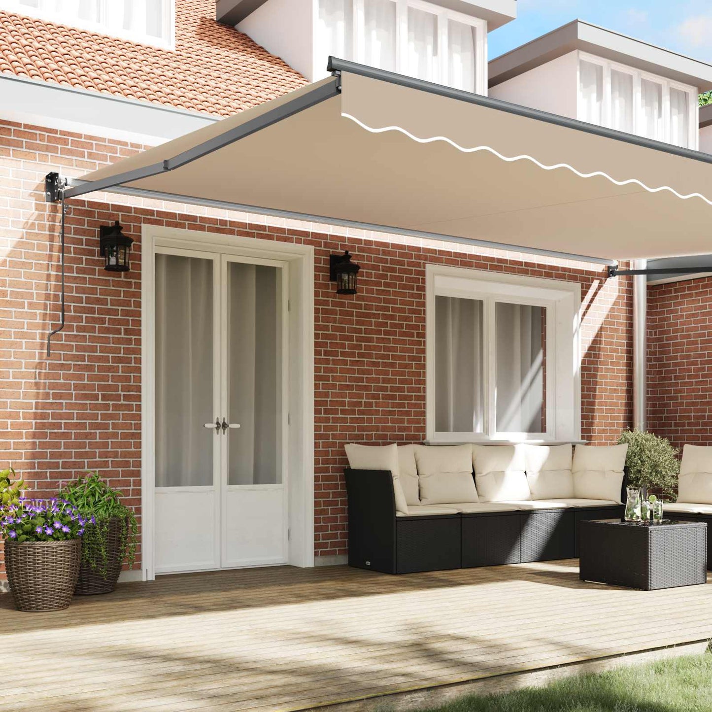 Markise Beige 500 x 300 x 165 cm Polyester und Metall