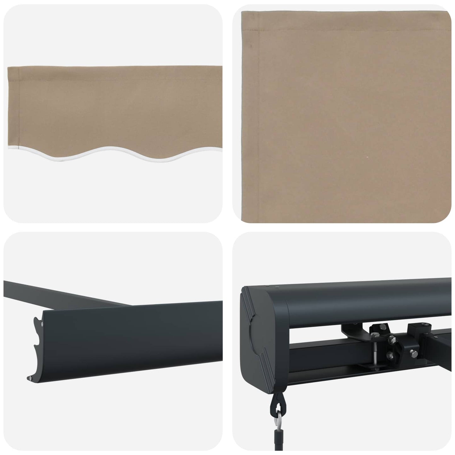 Einziehbare Markise Beige 500 x 300 cm Stoff und Metall