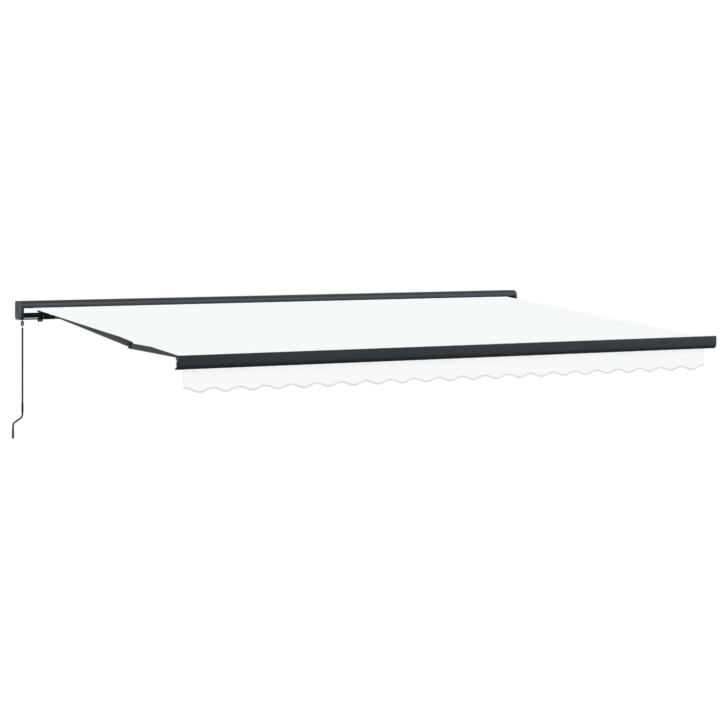 Einziehbare Markise Weiß 500 x 300 cm Stoff und Metall