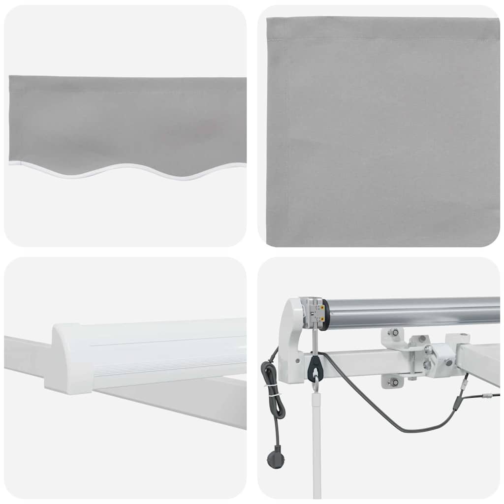 Einziehbare Markise Hellgrau 500 x 300 cm Polyester und Metall
