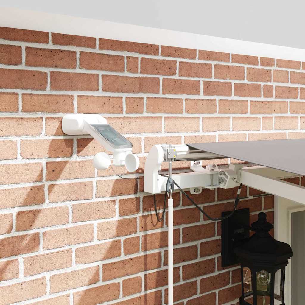 Einziehbare Markise Hellgrau 500 x 300 cm Polyester und Metall