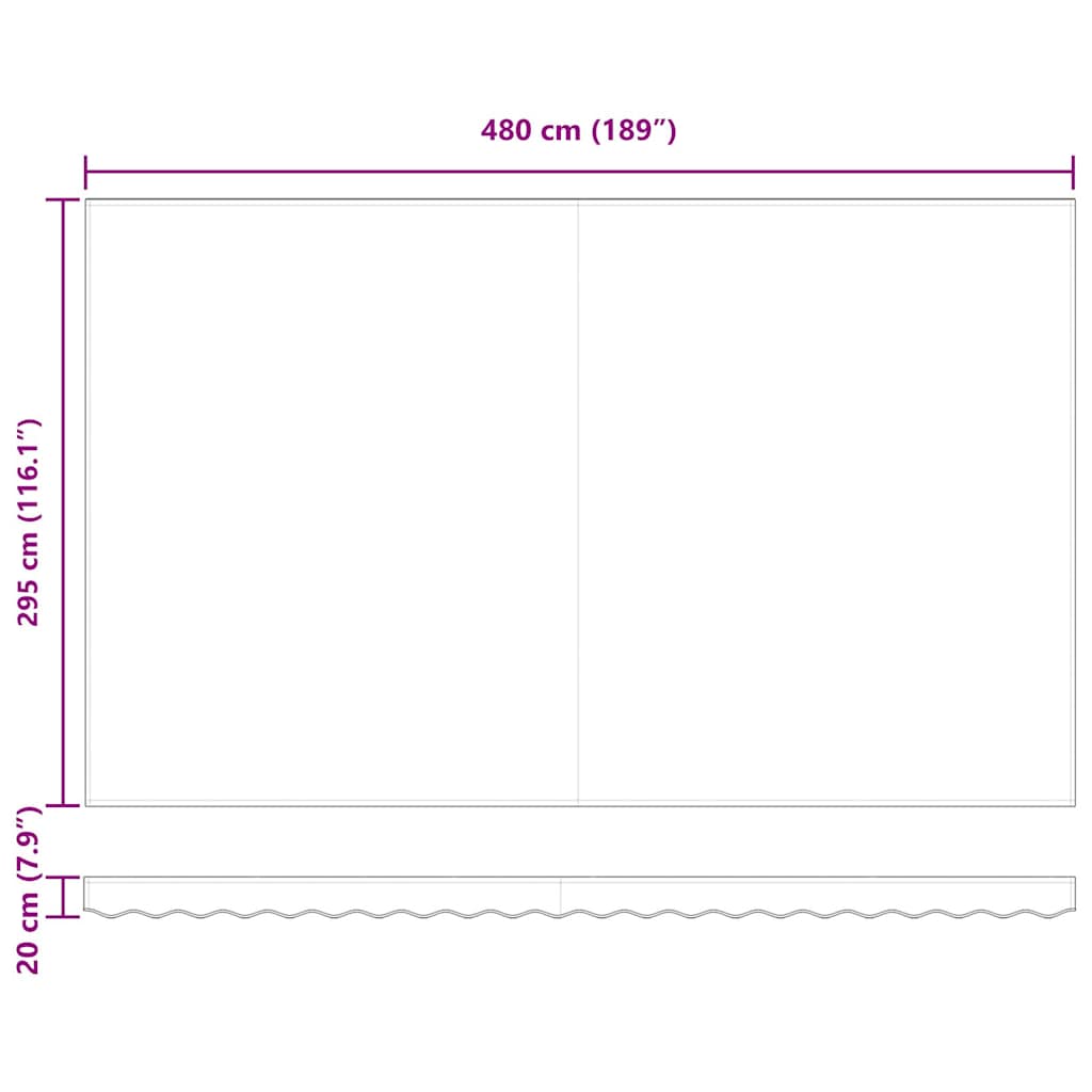 Markise Hellgrau 500 x 300 x 165 cm Polyester und Metall