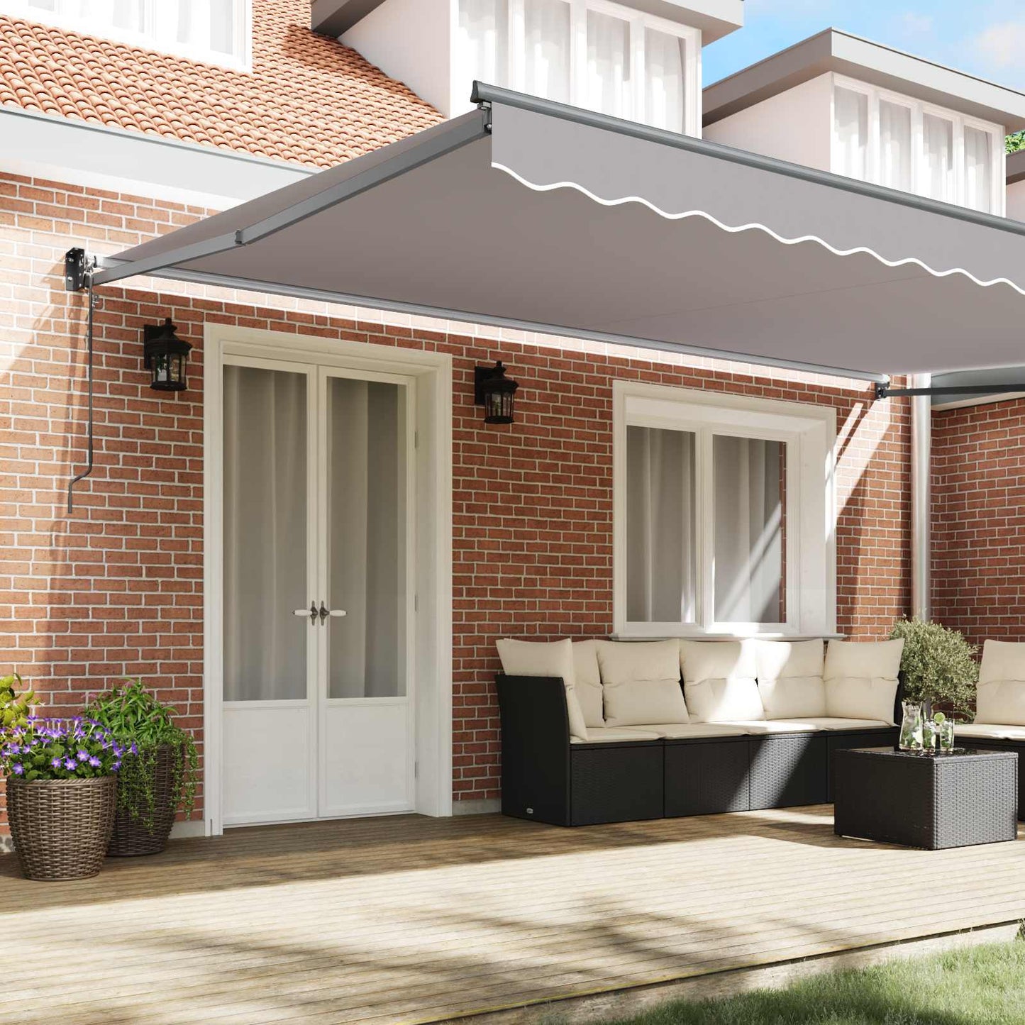 Markise Hellgrau 500 x 300 x 165 cm Polyester und Metall