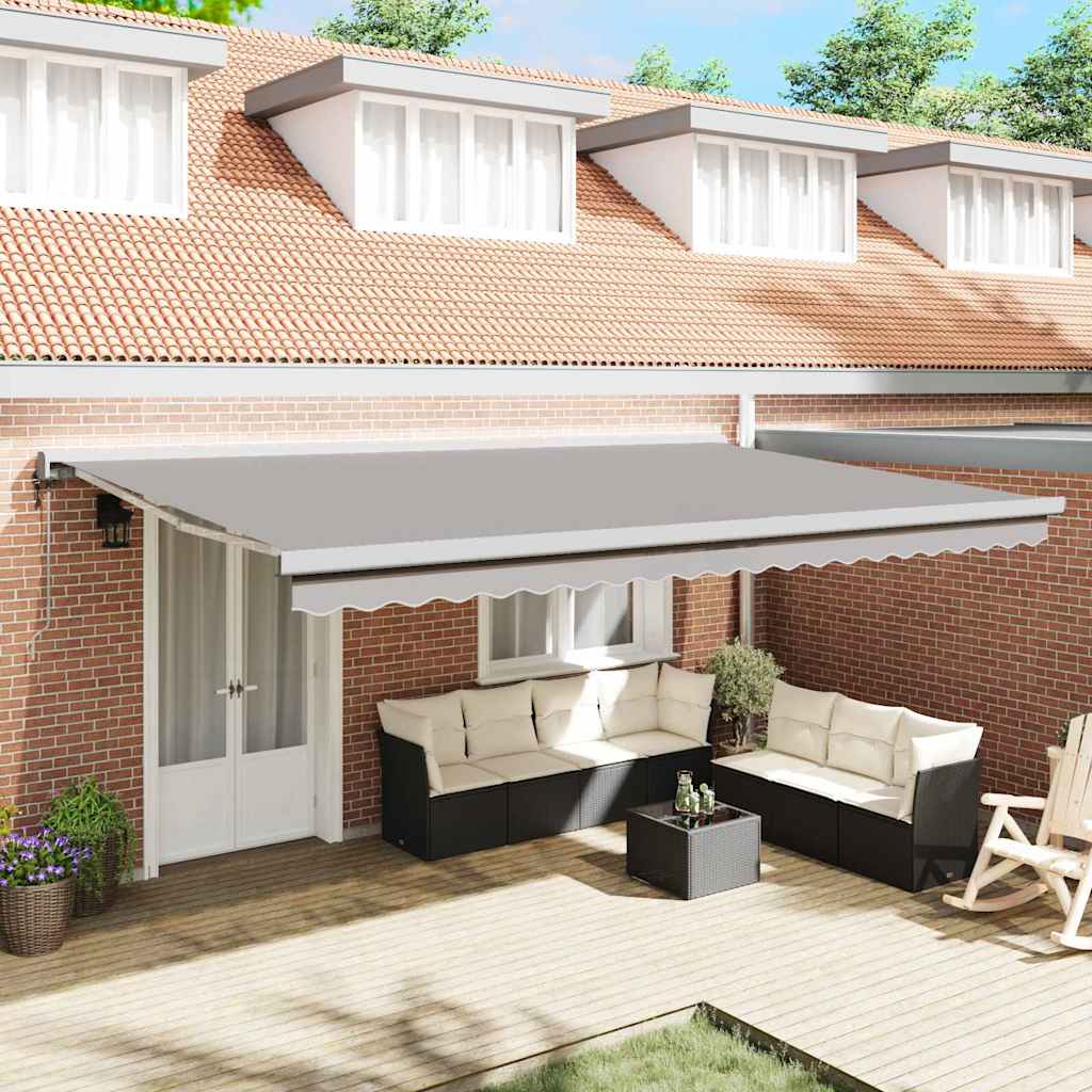 Markise Hellgrau 500 x 300 x 165 cm Polyester und Aluminium