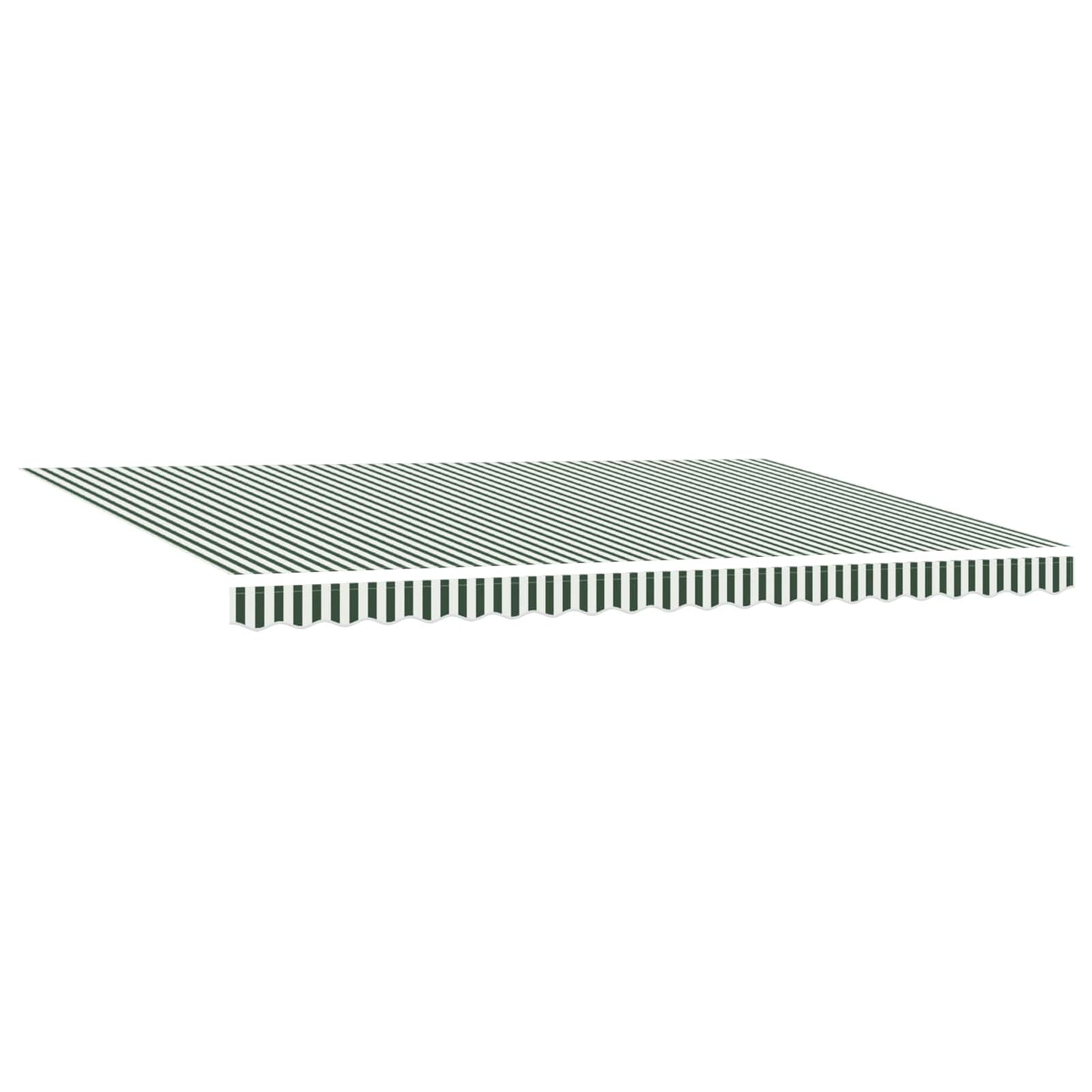 Einziehbare Markise Grün und Weiß 500 x 300 cm Stoff und Metall