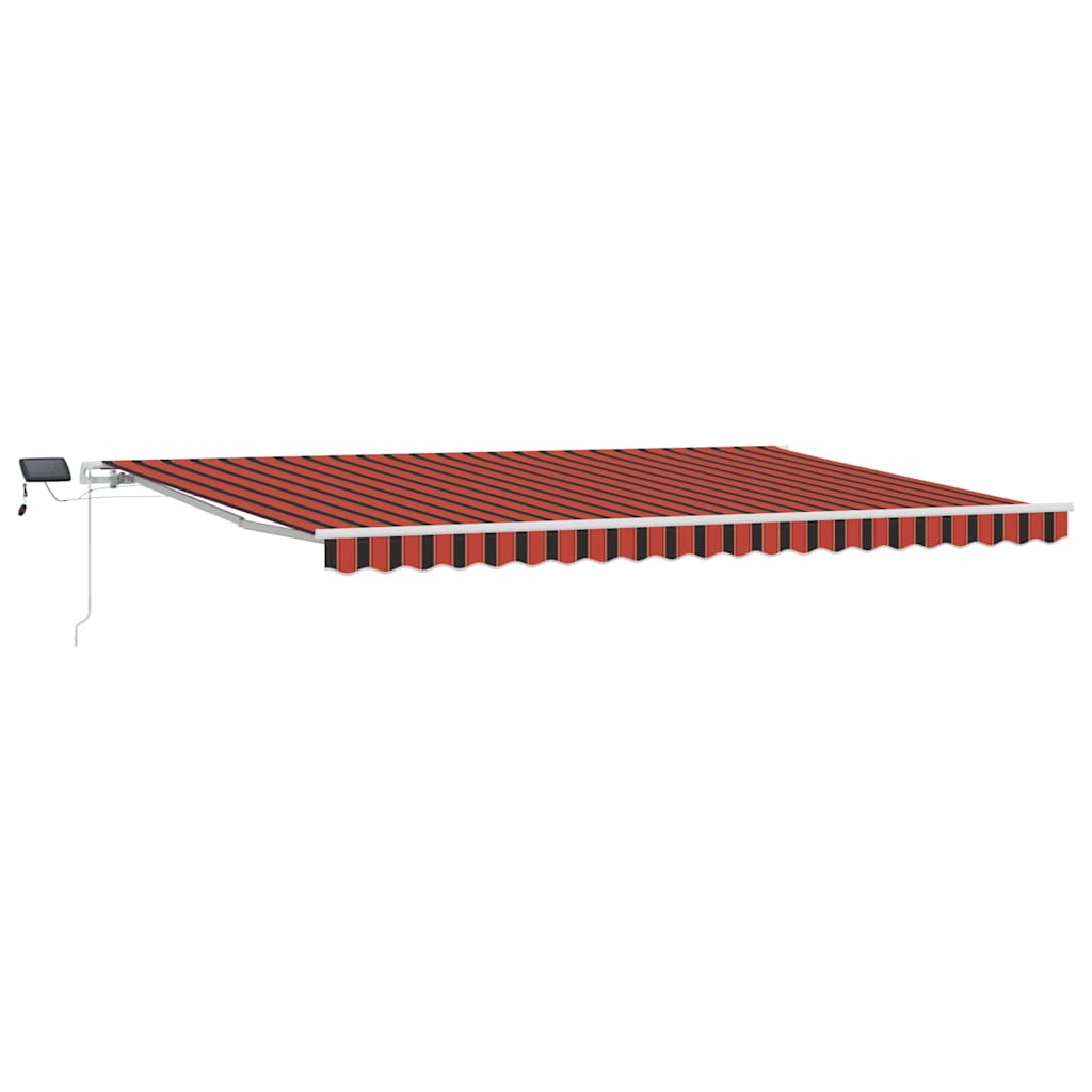 Einziehbare Markise mit Orange und Braun 500 x 350 cm Stoff