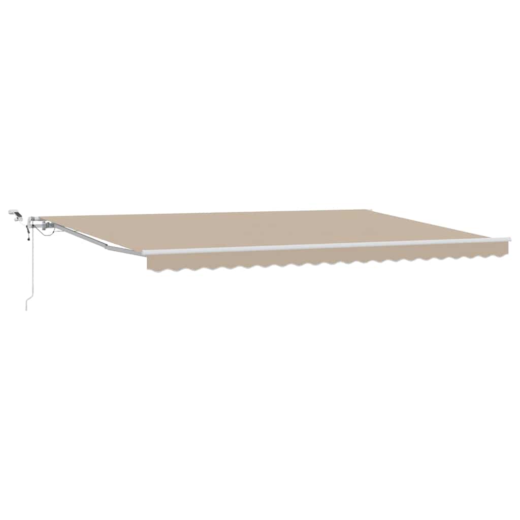 Einziehbare Markise Beige 500 x 350 cm Polyester und Metall