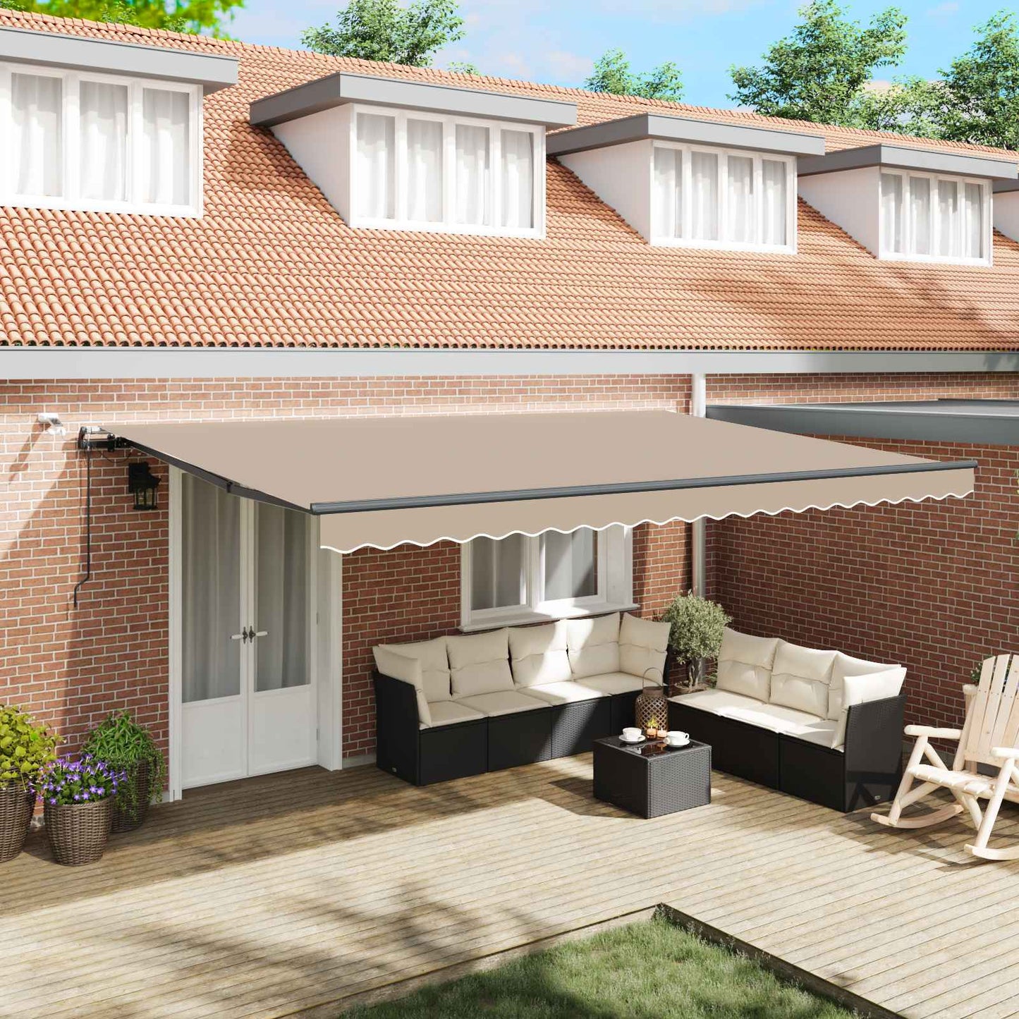 Markisenstoff mit Beige 500 x 350 cm Polyester