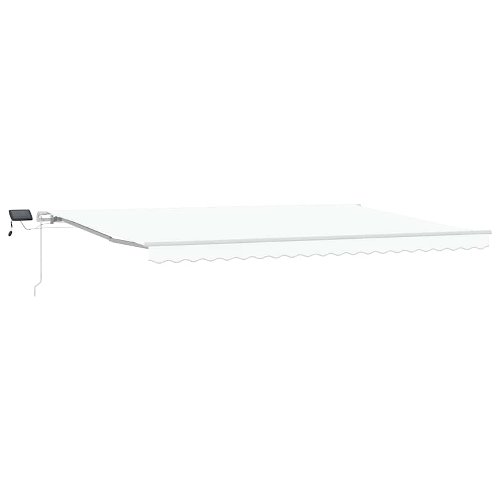 Einziehbare Markise Weiß 500 x 350 cm Stoff und Stahl