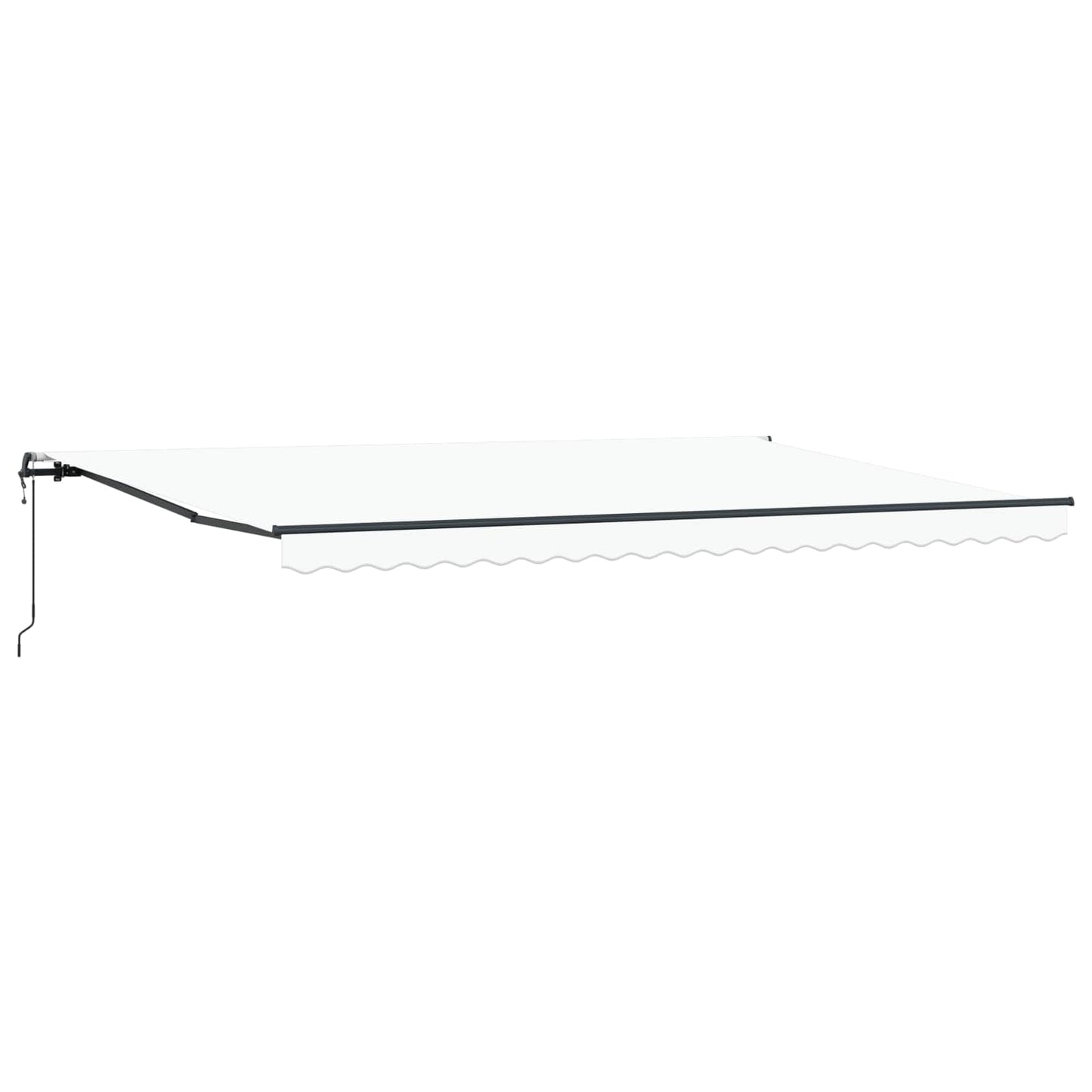 Einziehbare Markise Weiß 500 x 350 cm Stoff und Aluminium