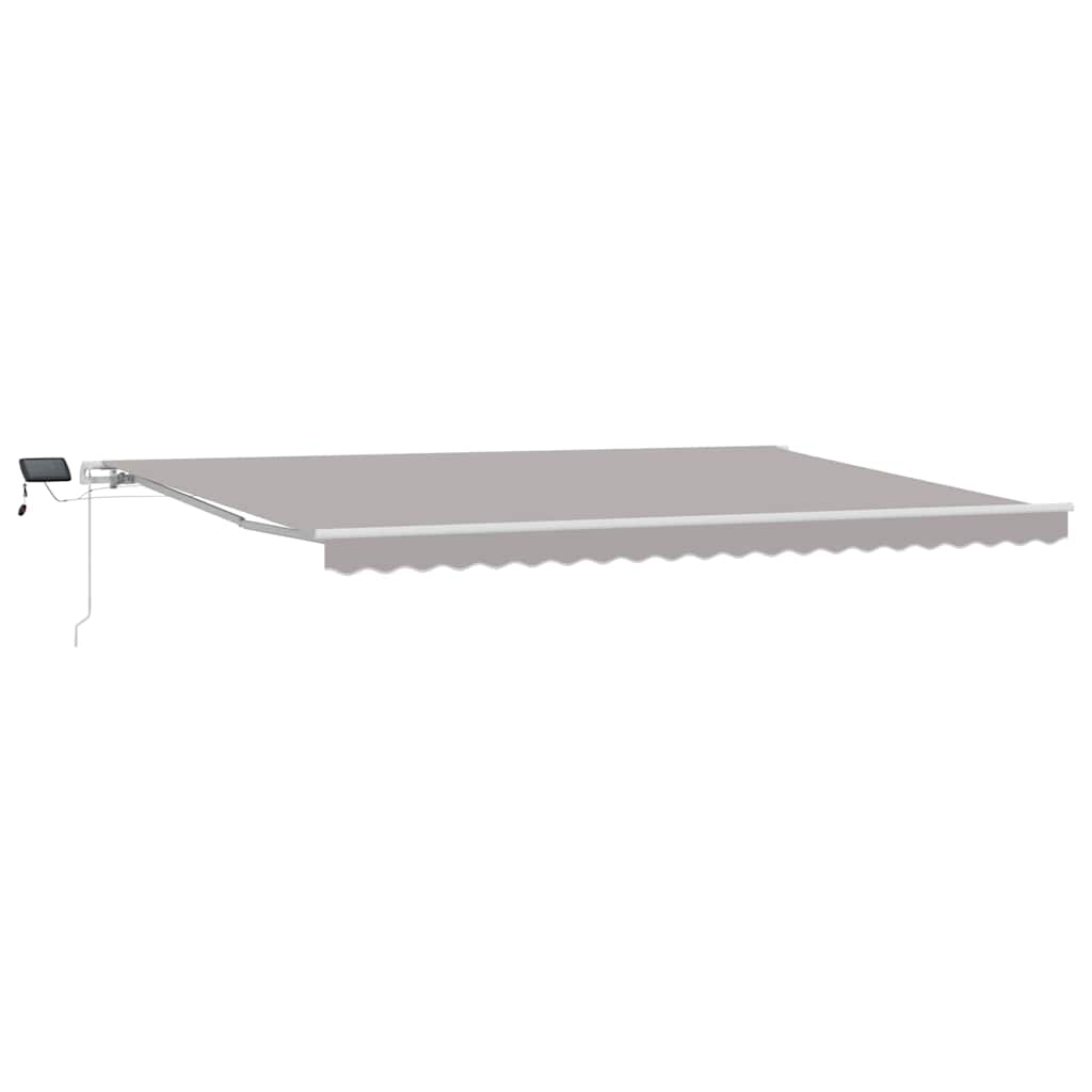 Einziehbare Markise Hellgrau 500 x 350 cm Stoff und Stahl