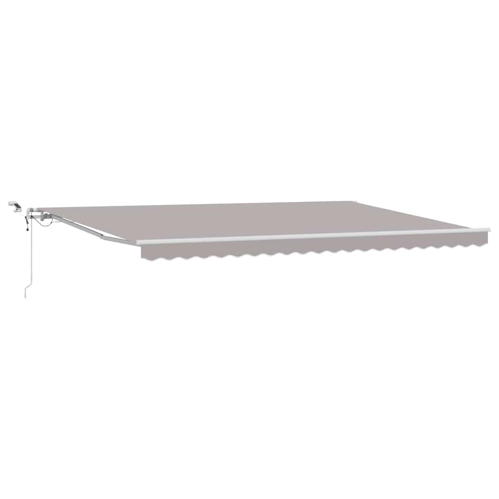 Einziehbare Markise Hellgrau 500 x 350 cm Polyester und Metall