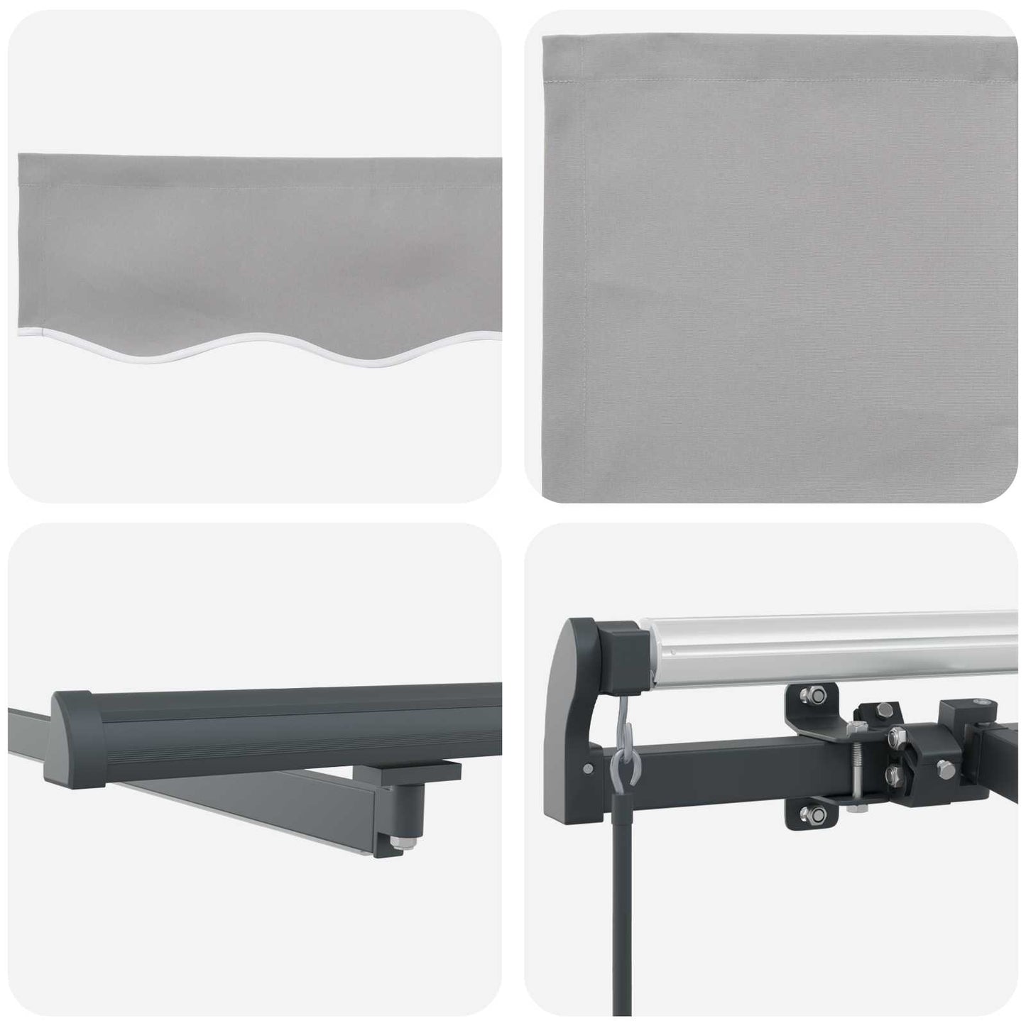 Einziehbare Markise Hellgrau 500 x 350 cm Stoff