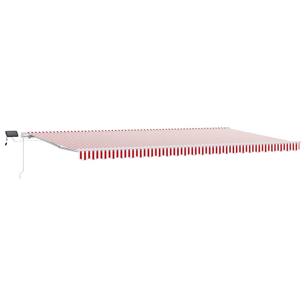 Einziehbare Markise Rot und Weiß 600 x 300 cm Stoff und Stahl