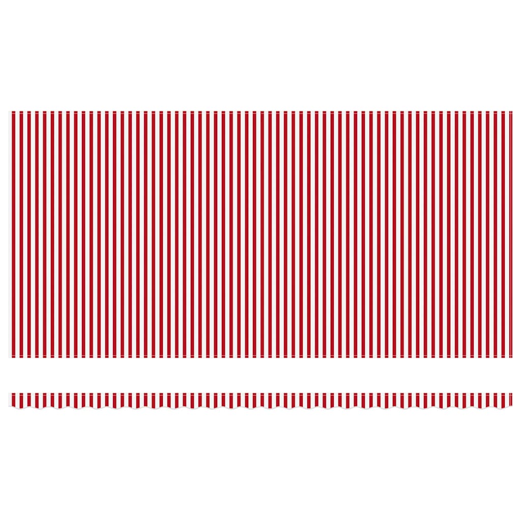 Einziehbare Markise Rot und Weiß 600 x 300 cm Stoff und Stahl