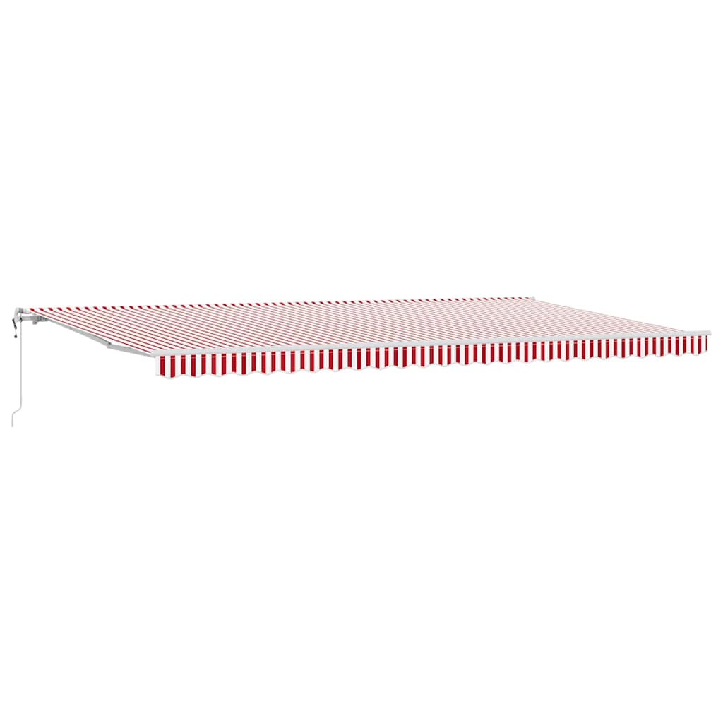 Elektrische ausziehbare Markise Rot und Weiß 600 x 300 cm