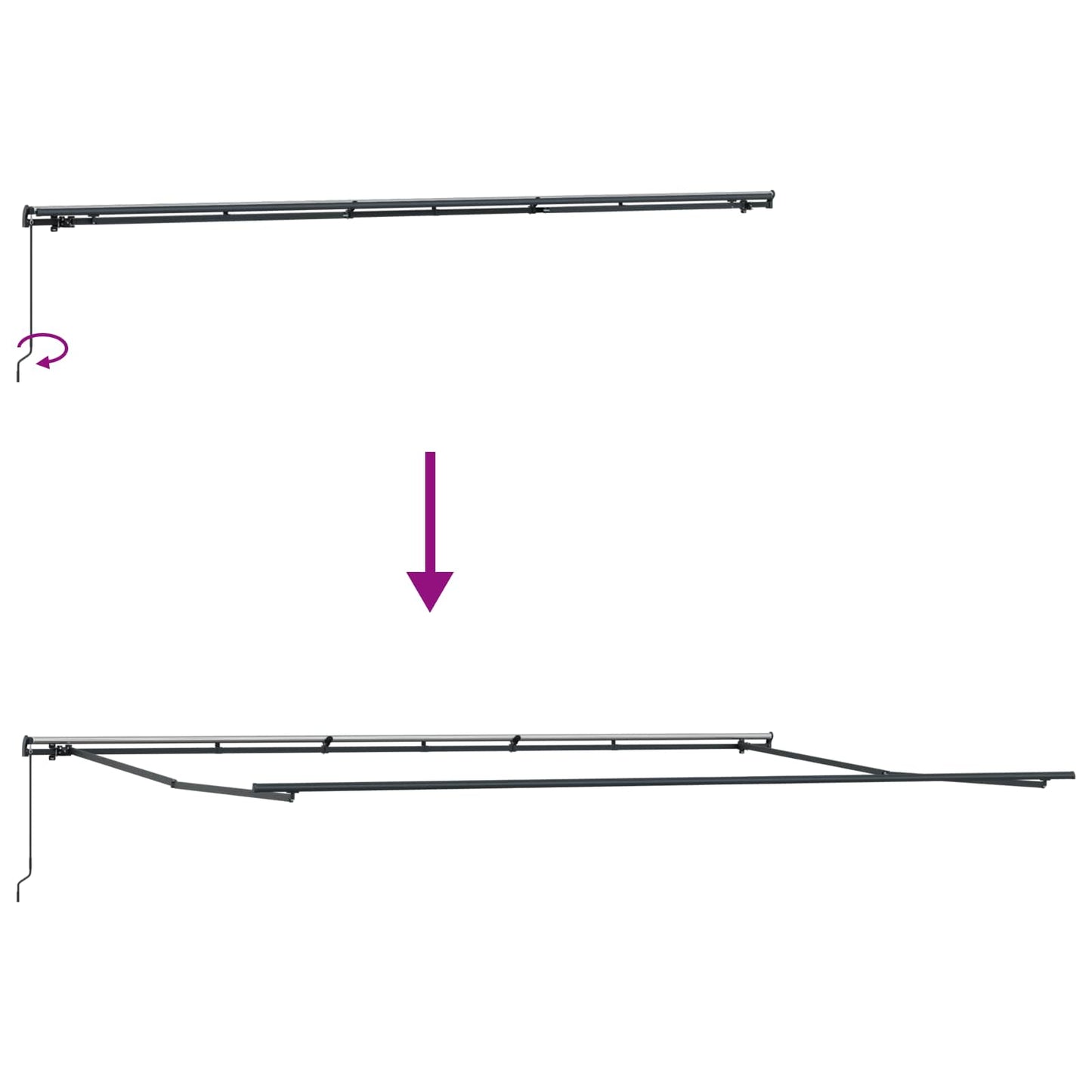 Einziehbare Markise Mehrfarbig 600 x 300 cm Polyester und Stahl