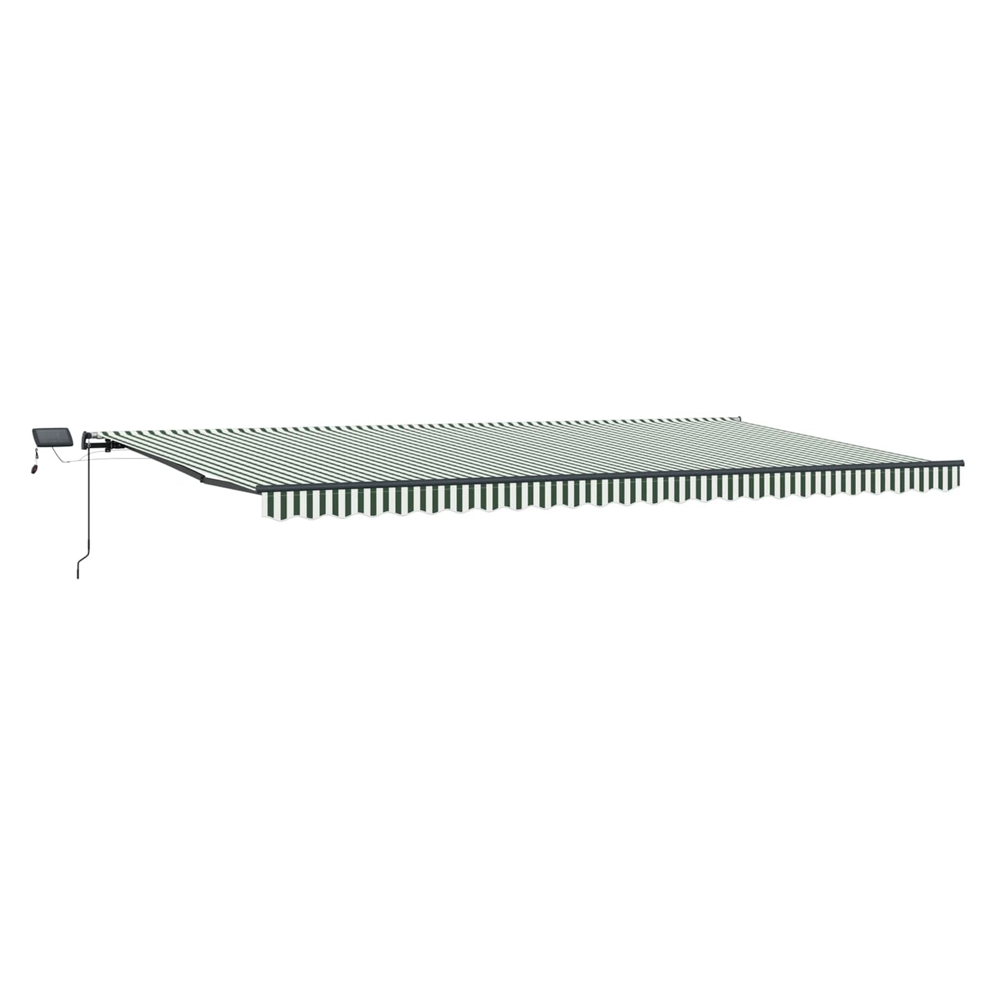 Einziehbare Markise Grün und Weiß 600 x 300 cm Stoff