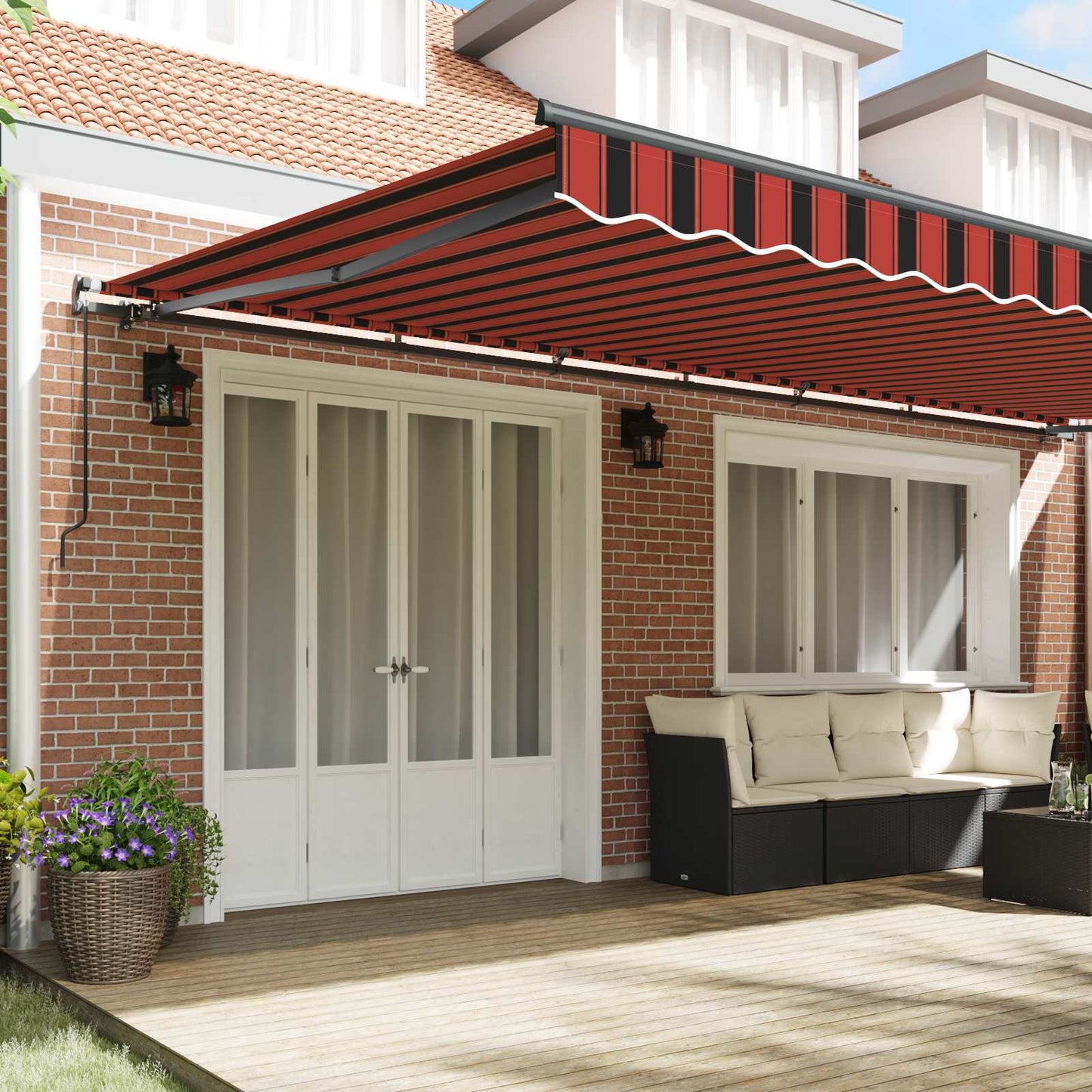 Einziehbare Markise Orange und Braun 600 x 350 cm