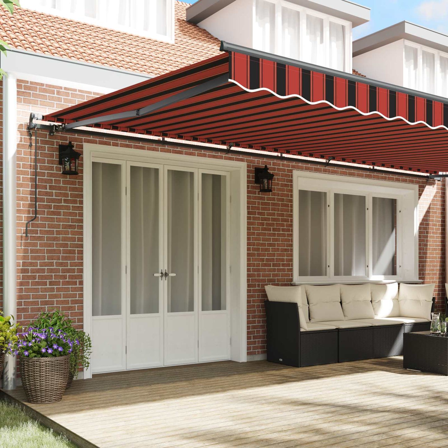 Einziehbare Markise Orange und Braun 600 x 350 cm