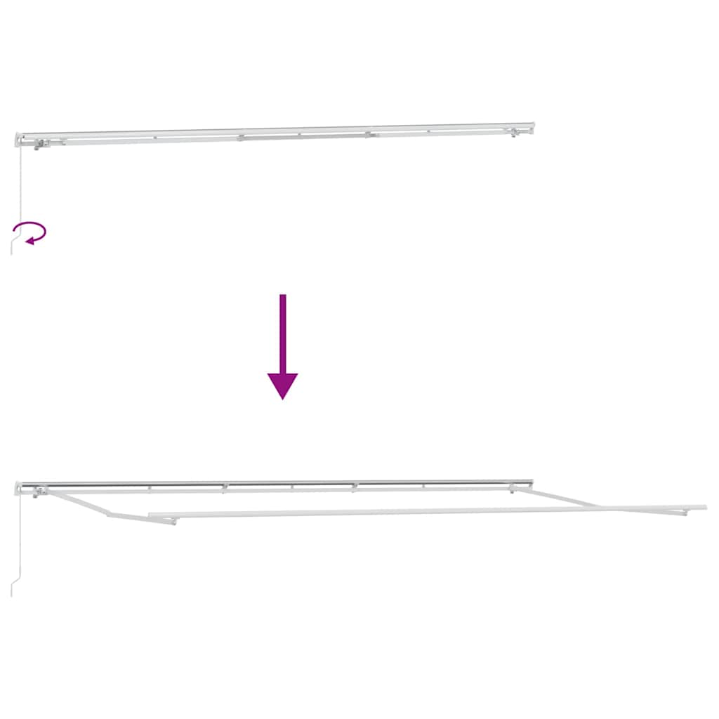 Einziehbare Markise Beige 600 x 350 cm Polyester und Aluminium